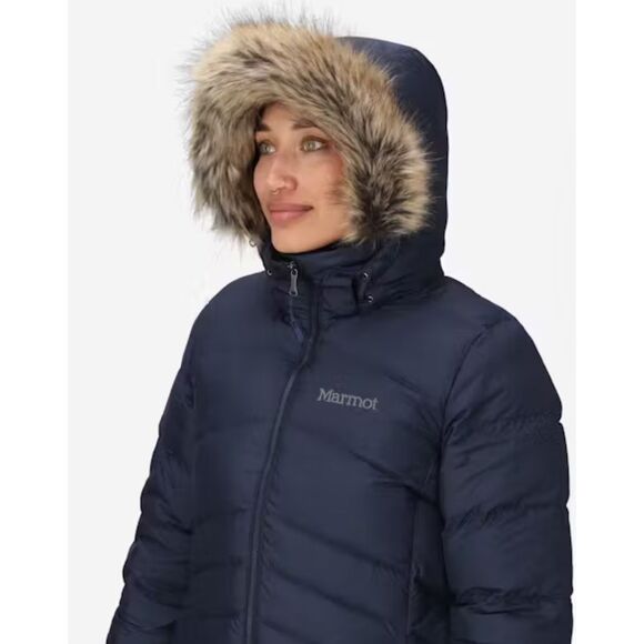 Marmot Women’s Montreal Down Coat Navy Blue Small NWT - Picture 3 of 10